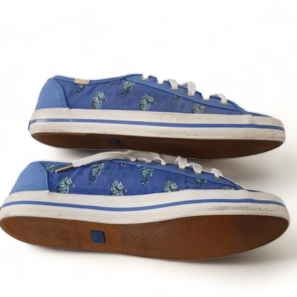 Keds x Kate Spade Collaboration Blue Canvas Seahorse Lace Up Sneakers … - Picture 6 of 10